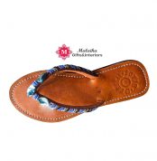Handmade Women's Leather Beaded Strap Sandals