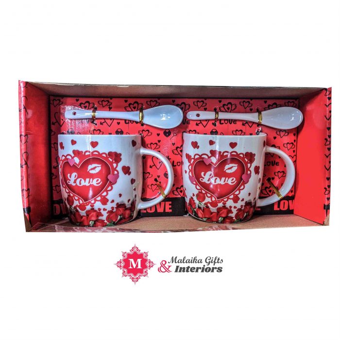 Valentine's day pair of gift coffee mugs for HER and HIM