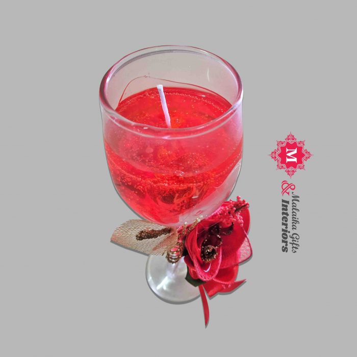 Valentine's day wine glass scented candle