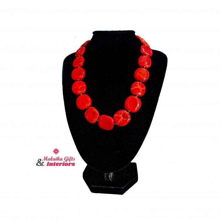 Red Beaded Women's Necklace, Gift For Mom, Gift for wife
