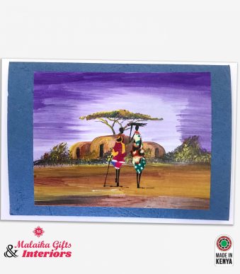 Hand painted African Maasai card
