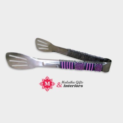 Elegant Beaded Food Tongs: Functional Art for Your Table