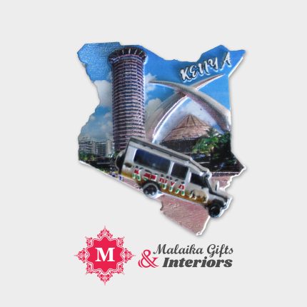 Kenya-Shaped Fridge Magnet with Nairobi Landmarks