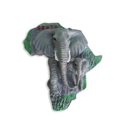 Elephant-Adorned African Continent Fridge Magnet