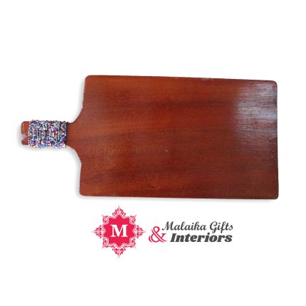 Handcrafted Wooden Chopping Board with Beaded Handle