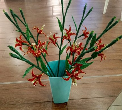 Beaded Flame lily - malaika gifts interiors, nakuru flowers