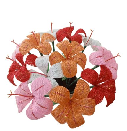 Beaded hibiscus flowers - malaika gifts interiors