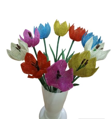 Beaded tulip flowers - malaika gifts interiors