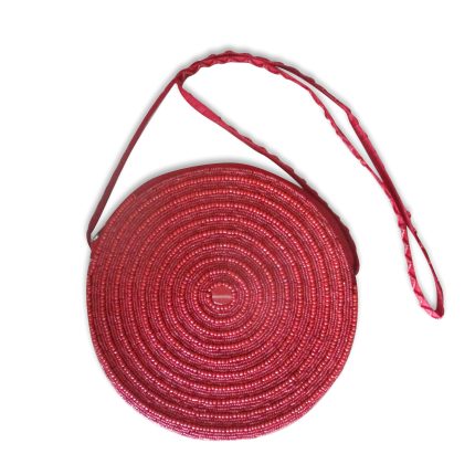 Fully Beaded Round Handbag