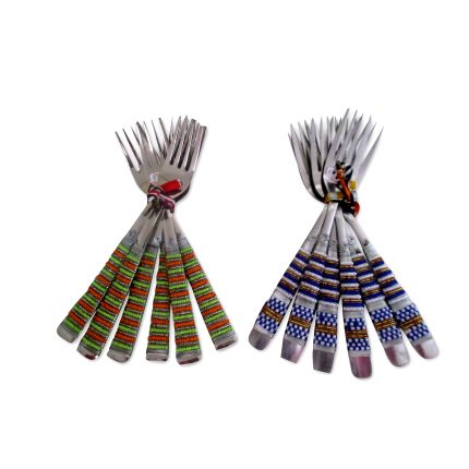 Handcrafted Beaded Fork Set